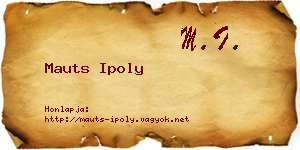 Mauts Ipoly névjegykártya